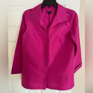 Talbots 100% Silk blouse/tunic size 8 with 3/4 length sleeves.